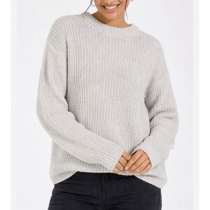 Universal Thread Crew Neck Sweater Light Gray Textured Knit Size XL